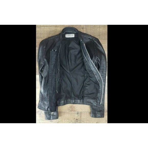 Vanson Associates Black Leathers Motorcycle Jacket Cafe Racer Women's Size 6 - Picture 7 of 8